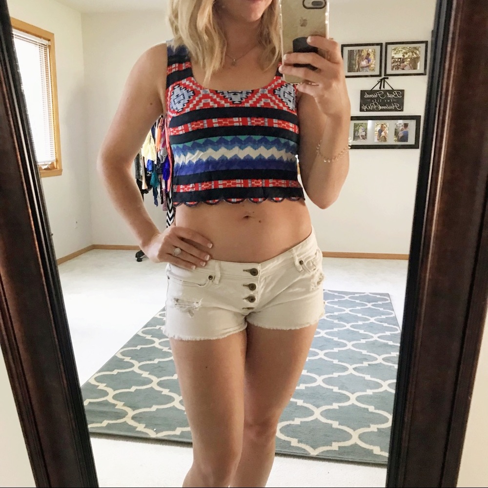 🇺🇸American Red white & blue crop top patriotic